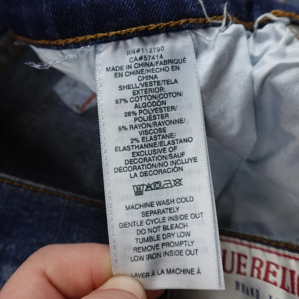 NEW True Religion Jeans Mens 32X34‎ Dark Blue Denim Pants Ricky Relaxed Straight